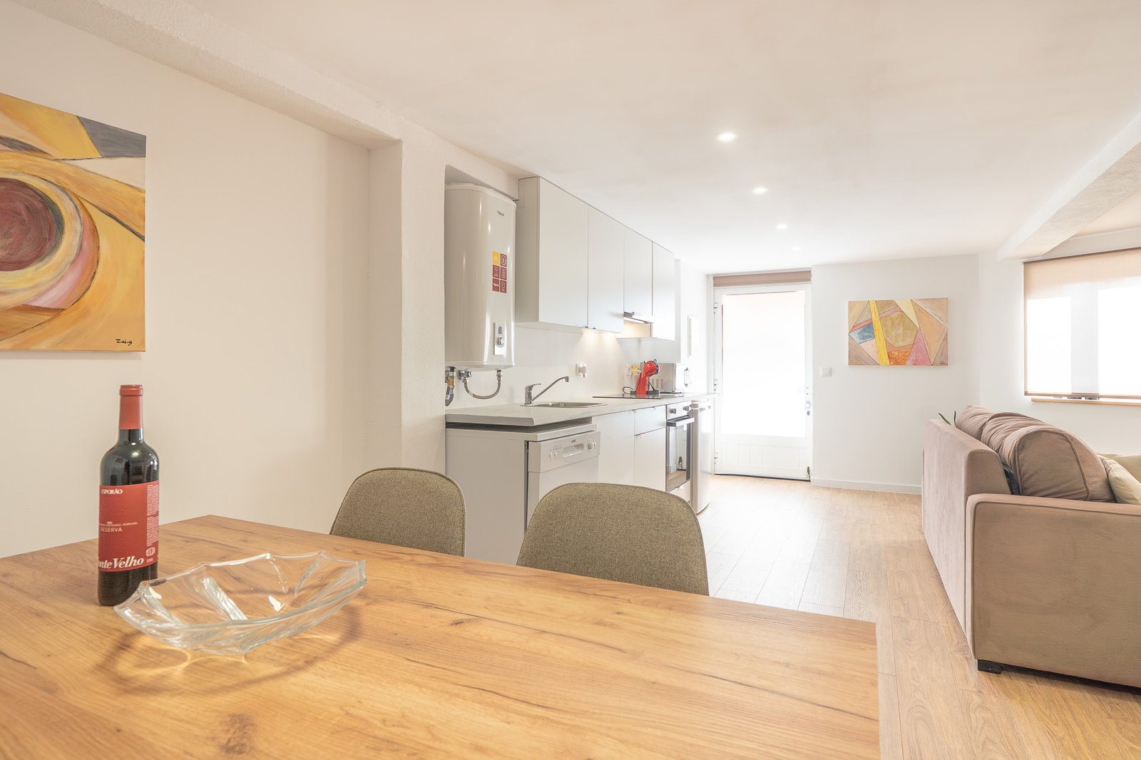 Studio dining and living area